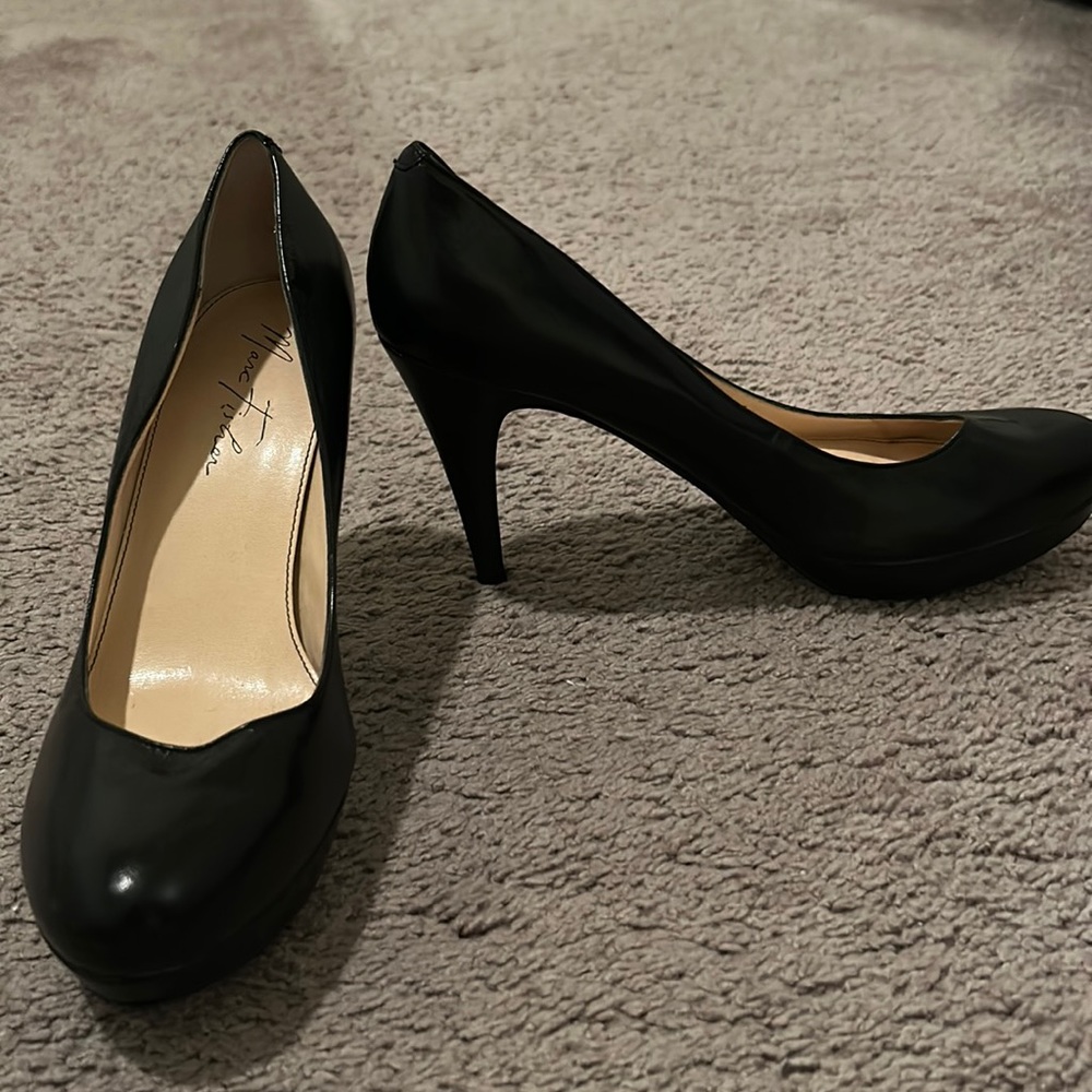 Marc Fisher Black Leather Pumps, Size 8